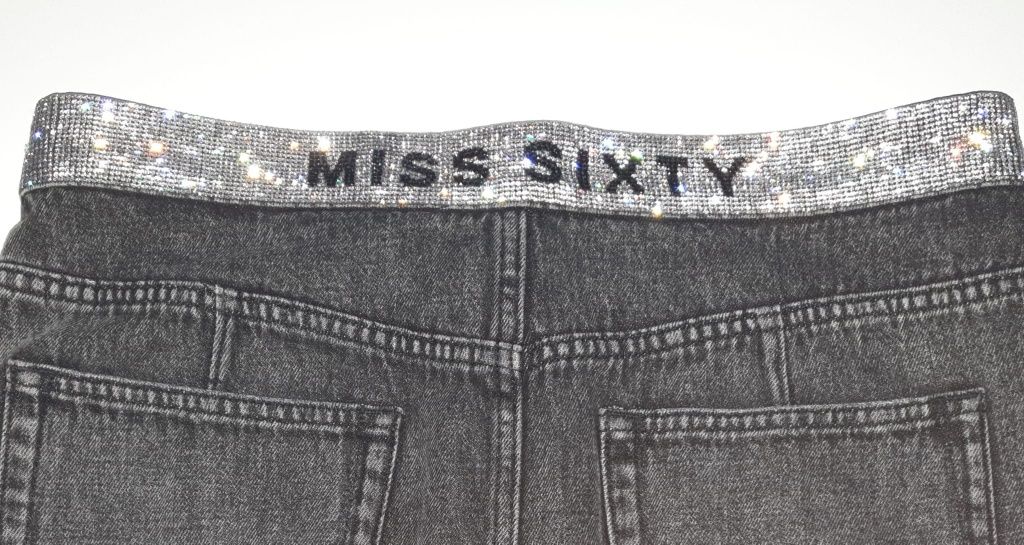 Saia de ganga com brilhantes na cinta da marca Miss Sixty