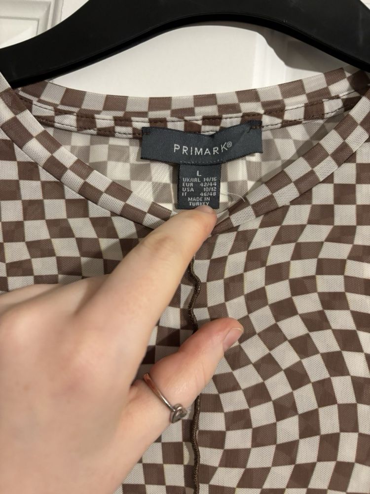 Lekka bluzka półprzezroczysta w szachownicę Primark