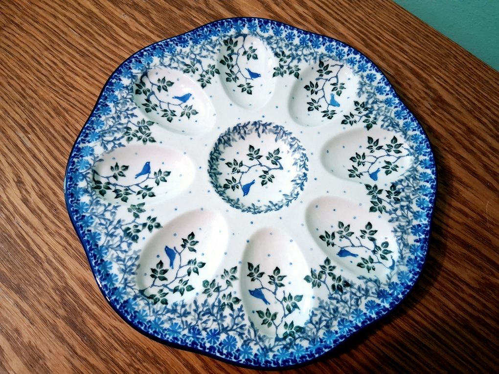 Talerz na jajka 23.5cm GAT1 Ceramika Artystyczna Boleslawiec