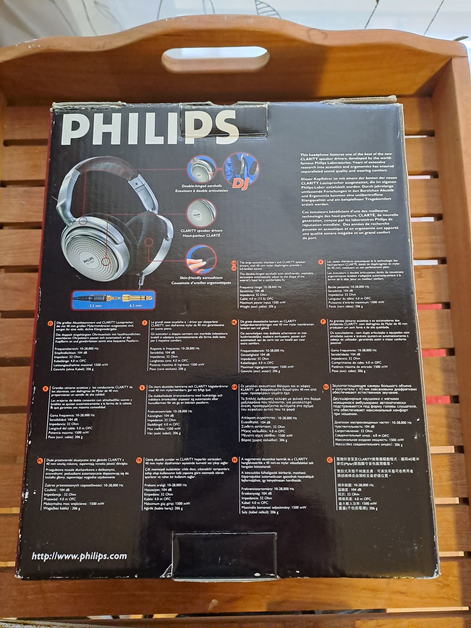 Słuchawki przewodowe Philips HP 800 Clarity jak nowe