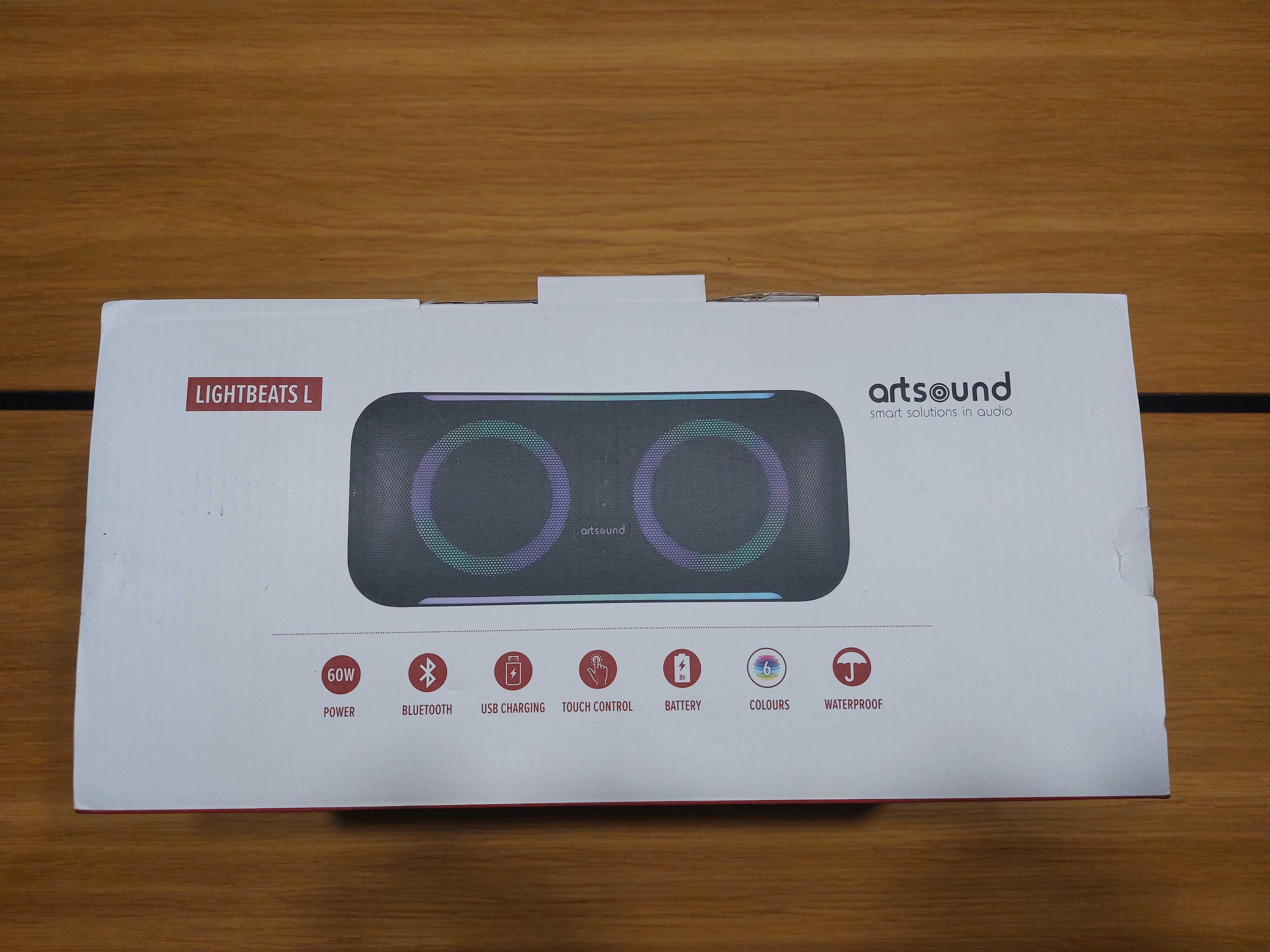 głośnik 60 W bluetooth ArtSound Lightbeats L czarny