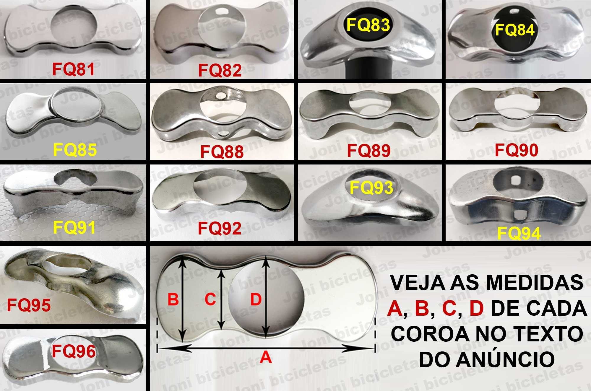 Coroas de forqueta de bicicleta clássica (embelezadores)