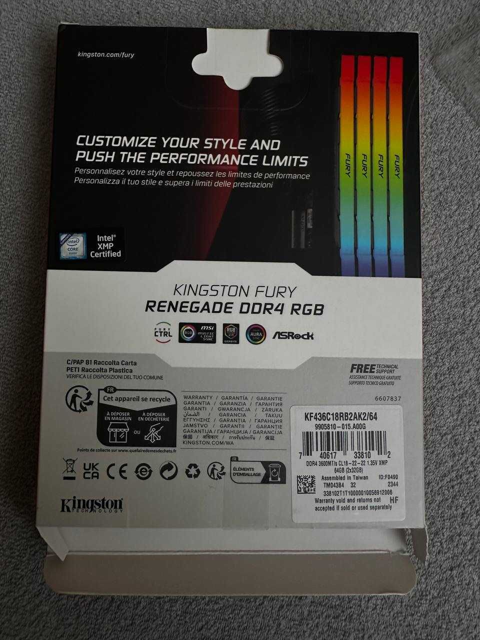 Оперативна память Kingston DDR4 64GB - FURY Renegade RGB Black
