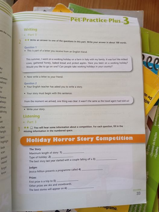 Caderno de inglês