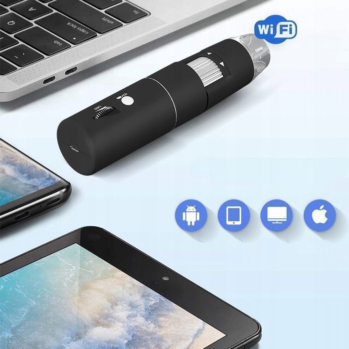 Mikroskop Cyfrowy Do Tel Pc 1000x 2MP 8 LED WiFi