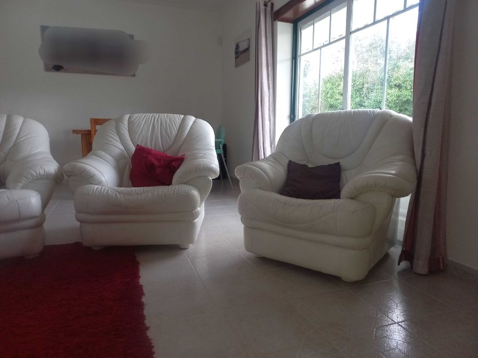 Conjunto completo de Sofás em Pele genuína