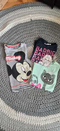 Zestaw bluzka t-shirt Reserved myszka Miki Minnie Disney Barbie 104