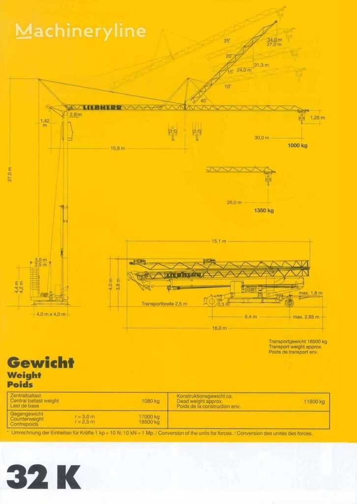 Продам башенный кран Liebherr 32K