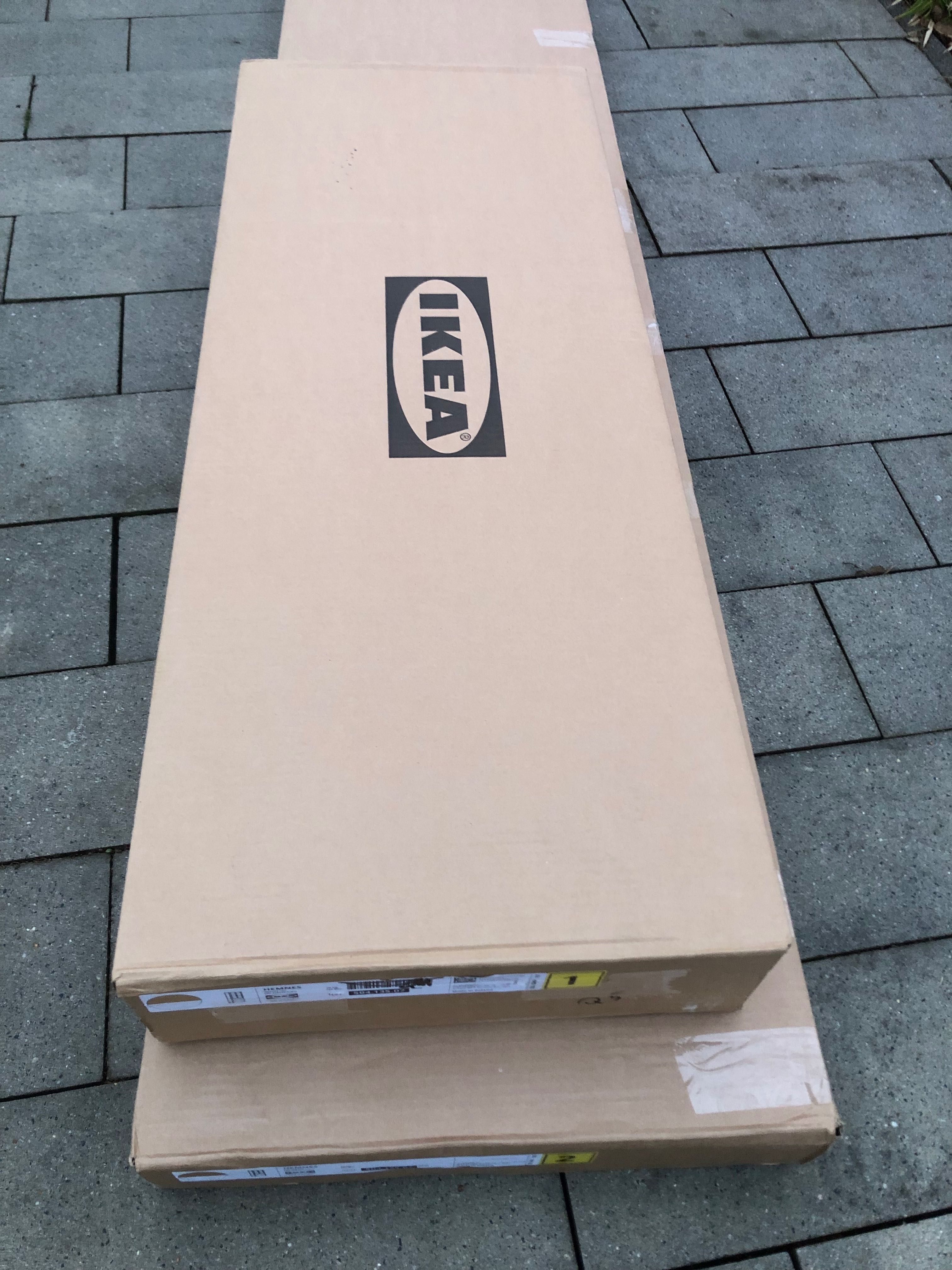 Ikea HEMNES Witryna 3 szuflady, biała bejca/jasnobrązowy, 90x197 cm