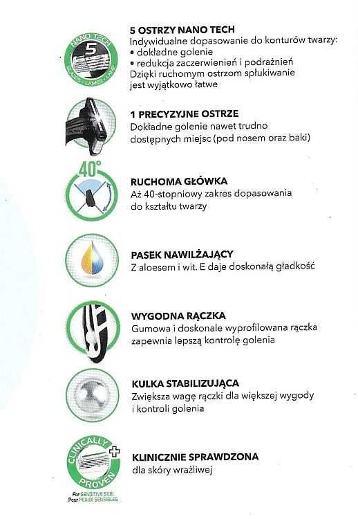 BIC Flex 5 Sensitive maszynka do golenia dla Panów Blister 3 sztuki