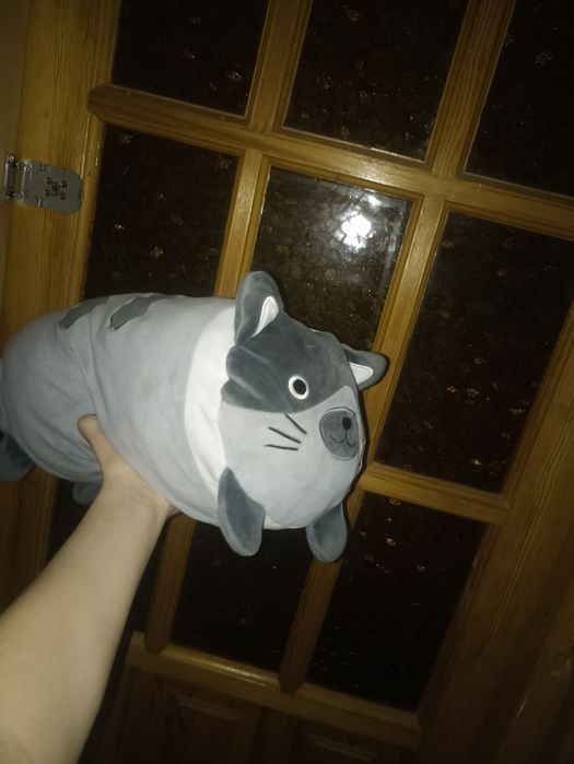 Miś pluszak kot kotek szary długi rossman