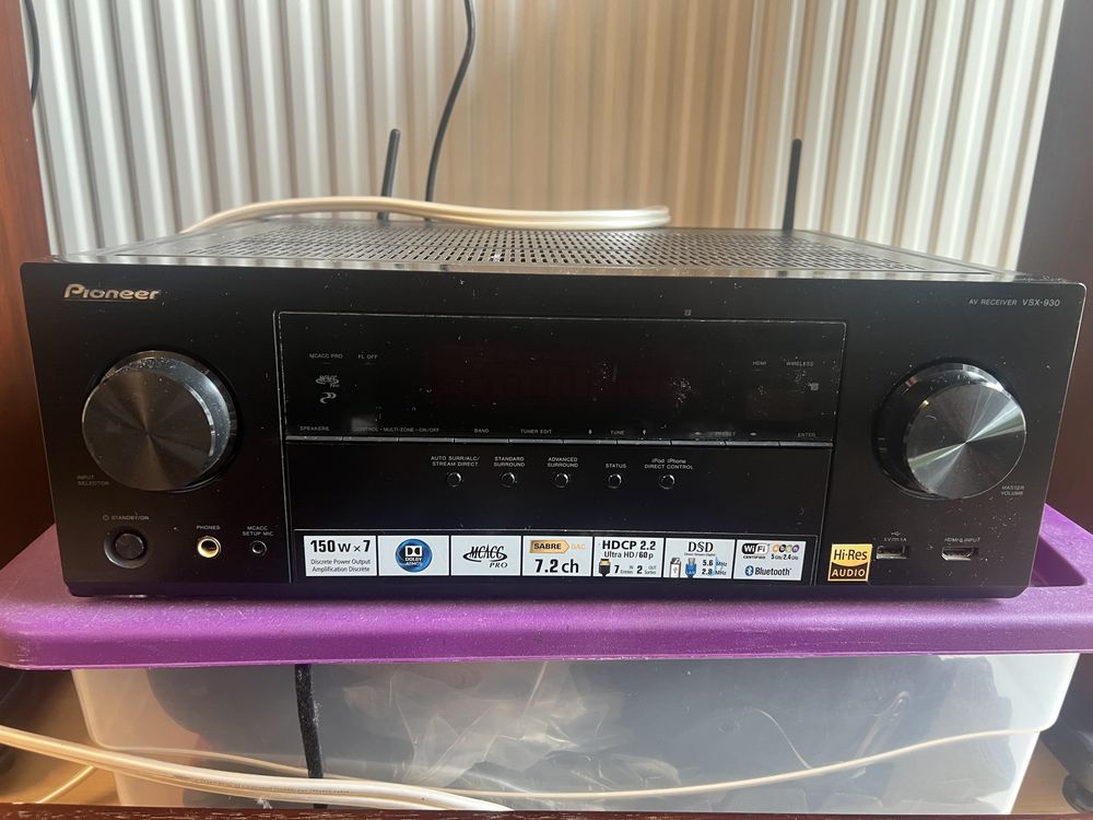 Wzmacniacz pioneer VSX-930-K plus kolumny monitor audio rx6