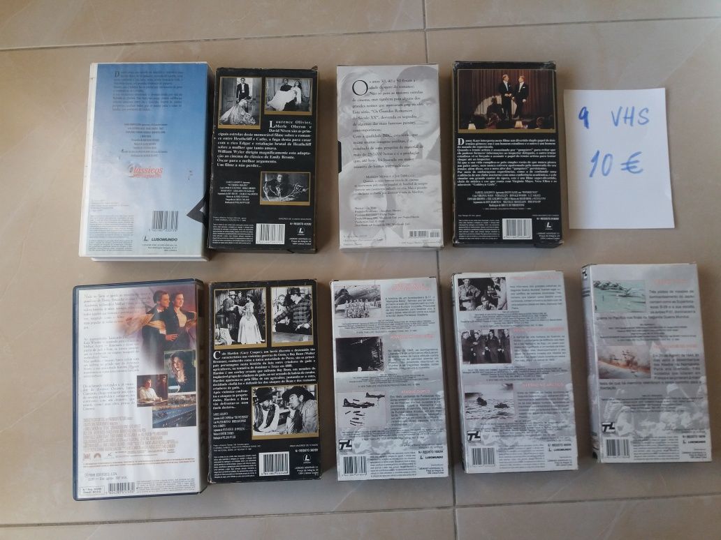 Lote de 9 cassete VHS original