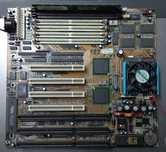 Conjunto de board 486 com cpu, cooler e gráfica