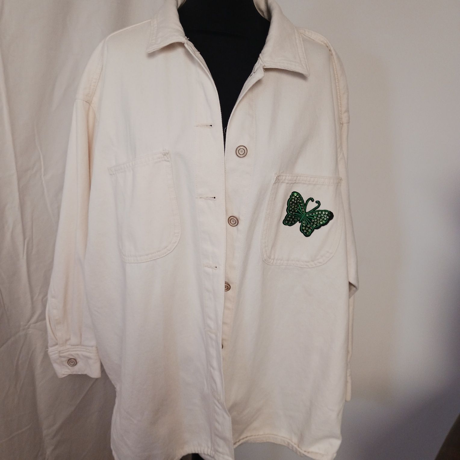 Bluza jeans biała