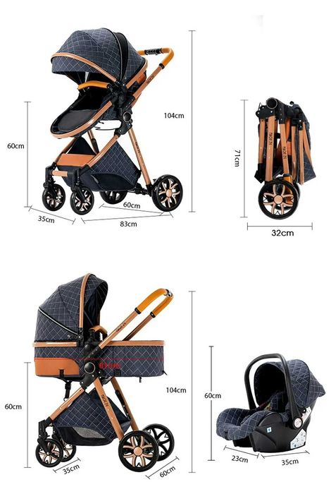 Carrinho bebé 3 em 1 NOVOS