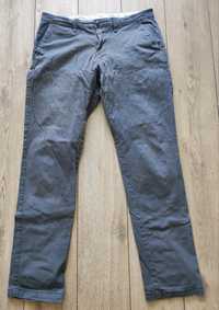 Męskie szare eleganckie spodnie prosta nogawka W34 L34