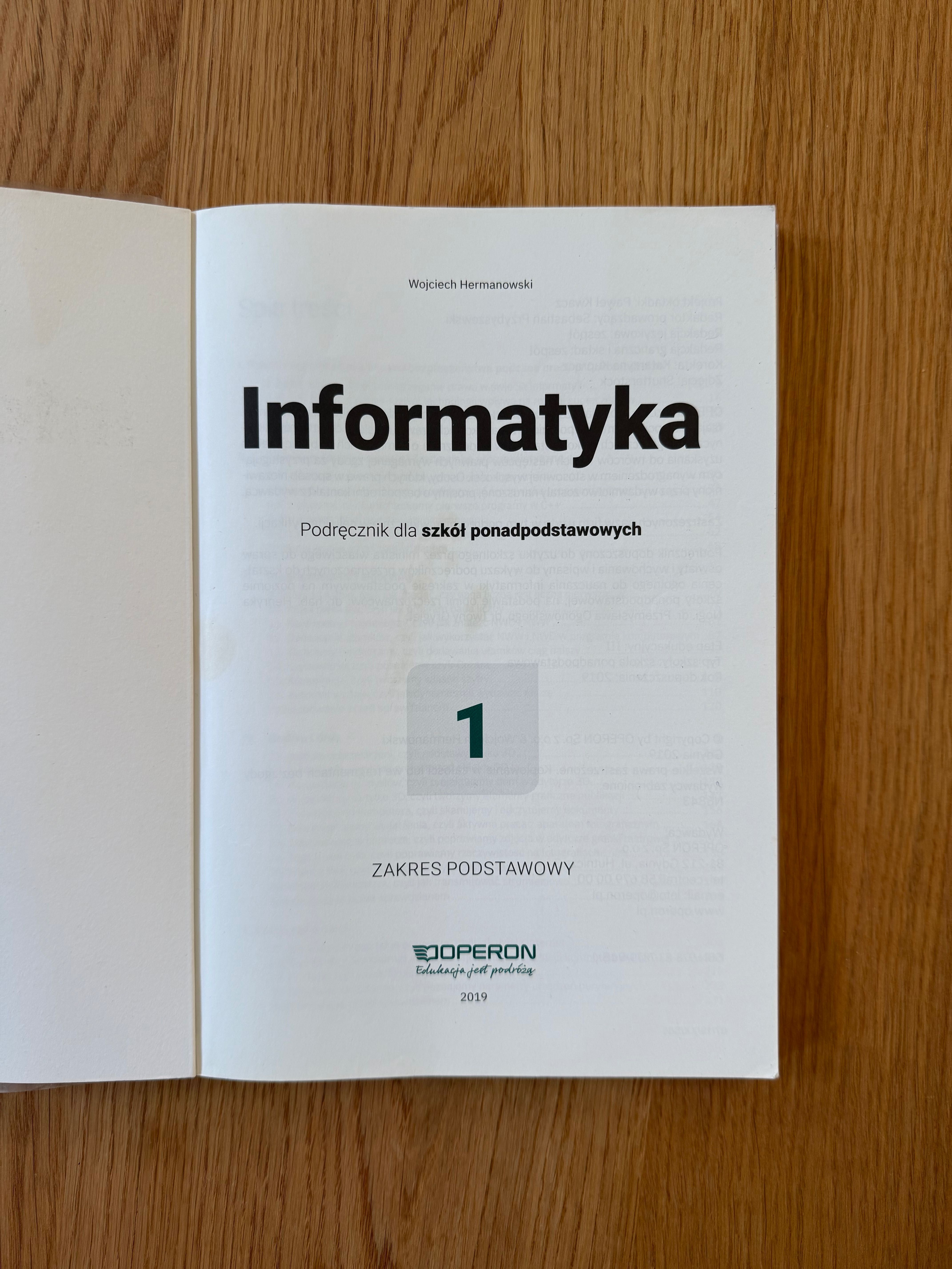 Podręcznik Informatyka 1. Zakres podstawy. Operon