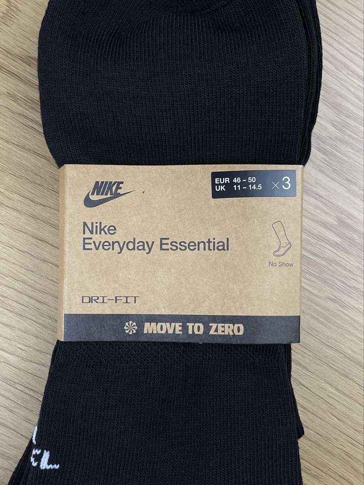 Шкарпетки Nike Everyday Essential (EU 34-50) оригінал чорні DX5075-010