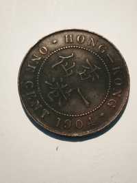 Moeda de 1 Cent 1904 de Hong Kong