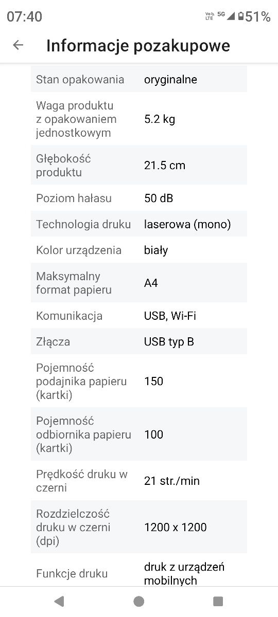 Drukarka laserowa nowa