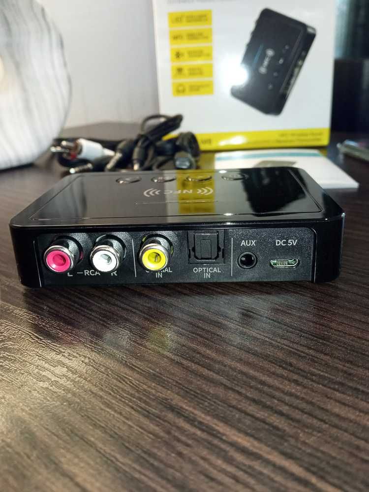 Aудио приемник-передатчик BT/FM/USB/TF/NFC/AUX/RCA/Opt/Coa/Mic/500mAh