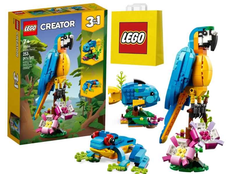 LEGO Creator 3w1 Egzotyczna papuga 31136 + torba GRATIS