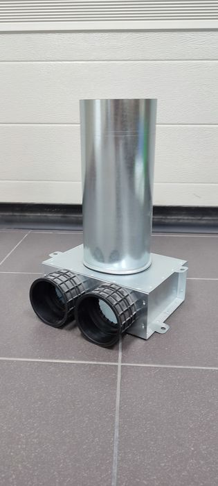 Skrzynka rozprężna  2x75 mm fi 125 rekuperacja ocynk-guma anemostat