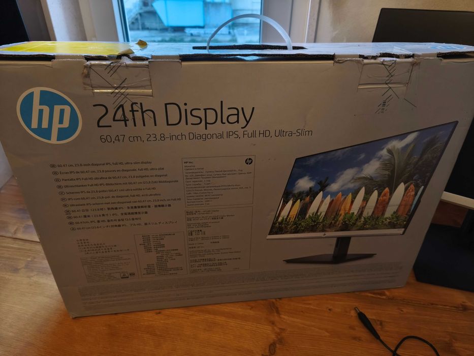 Monitor HP preto 24fh, full HD ultra-fino