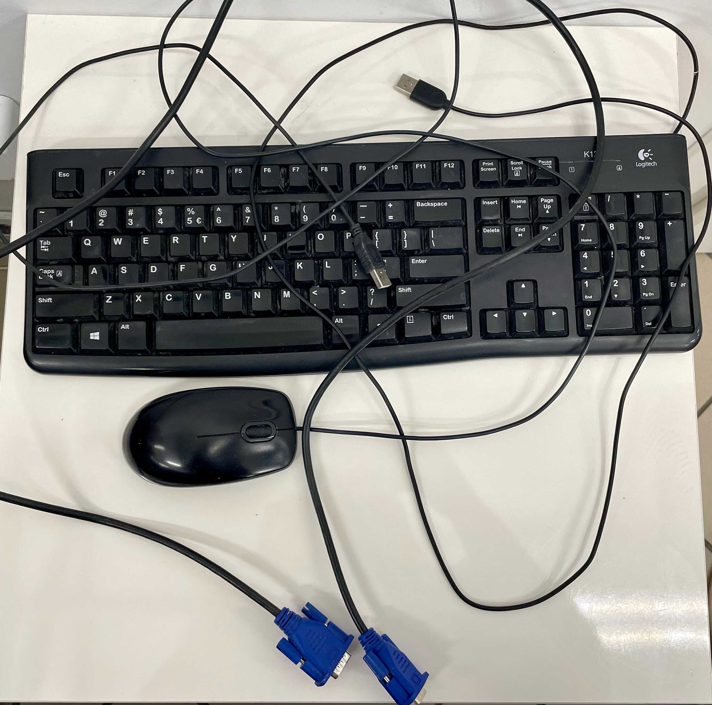 Zestaw monitor LG + klawiatura Logitech + myszka + kabel zasilający