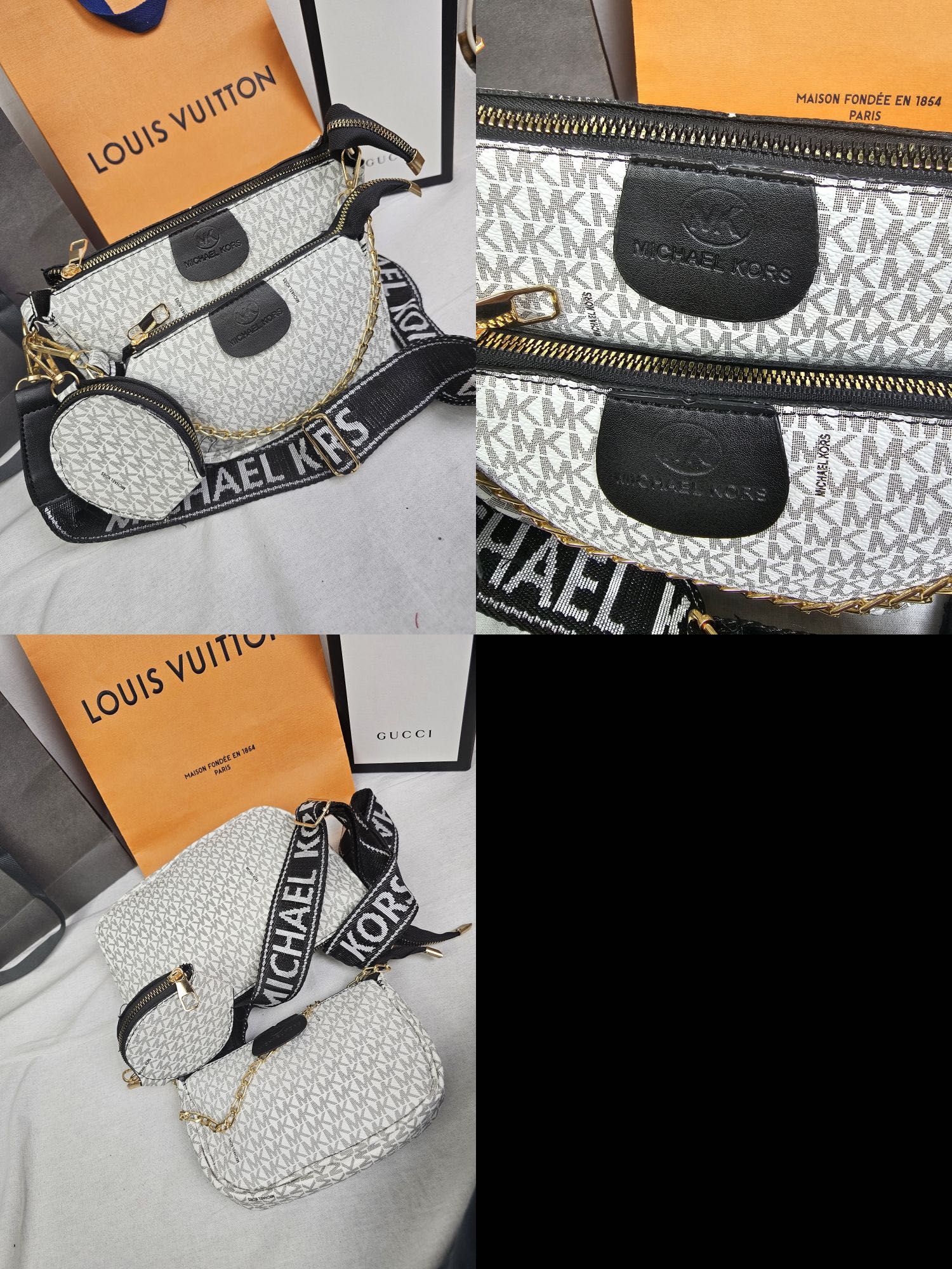 Torebka Michael Kors 3w1 monogram torebki zestaw Premium
