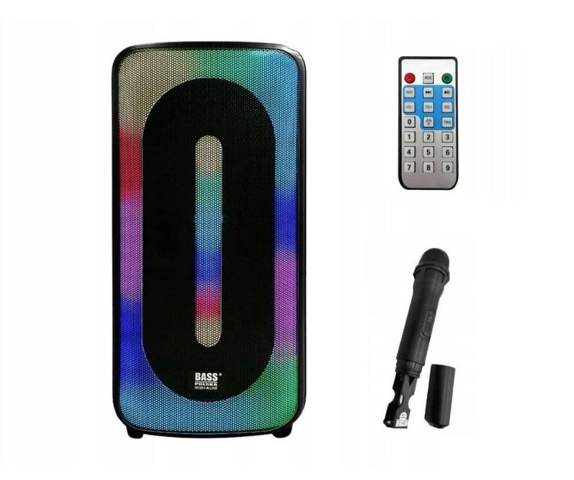Хіт! Портативна колонка Bluetooth + мікрофон, пульт, підсвітка!Караоке
