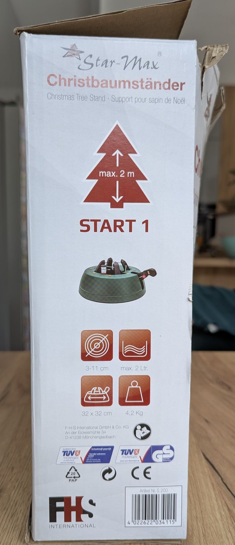 Stojak na choinkę do 2m szer. 32 cm plastikowy START 1 Kamai