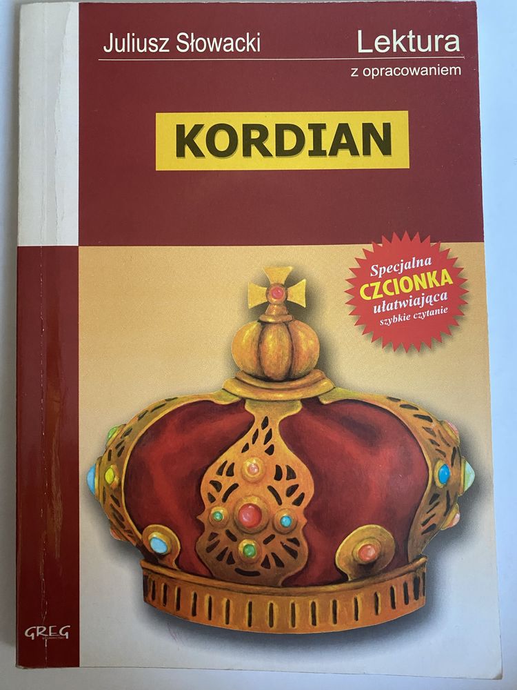 Lektura Kordian Juliusz Słowacki z opracowaniem wydawnictwo GREG