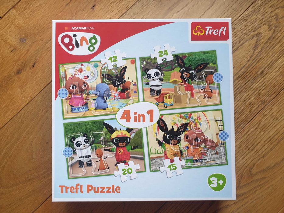 Puzzle TREFL Wesoły Dzień Binga 4w1 Zestaw