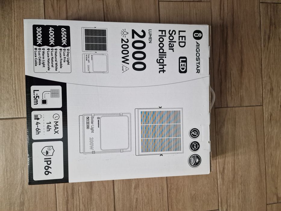 Candeeiro solar de exterior de 200w novo