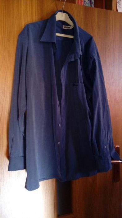 Ram koszula męska szara, stalowa, niebieska XL