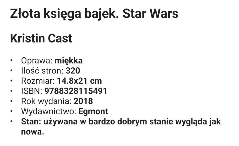 Star Wars Złota Księga Bajek Egmont