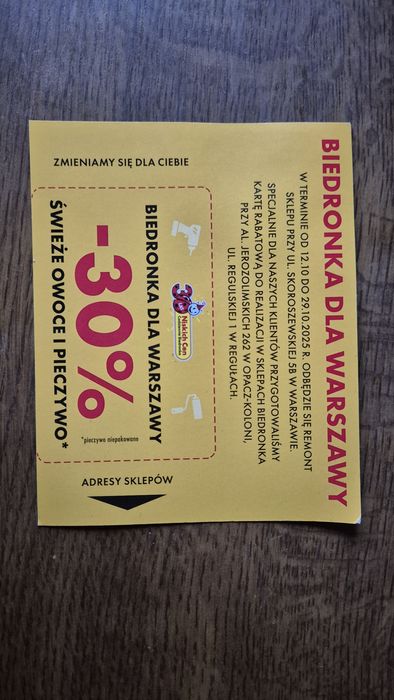 Voucher Biedronka 30% wielokrotnego użytku