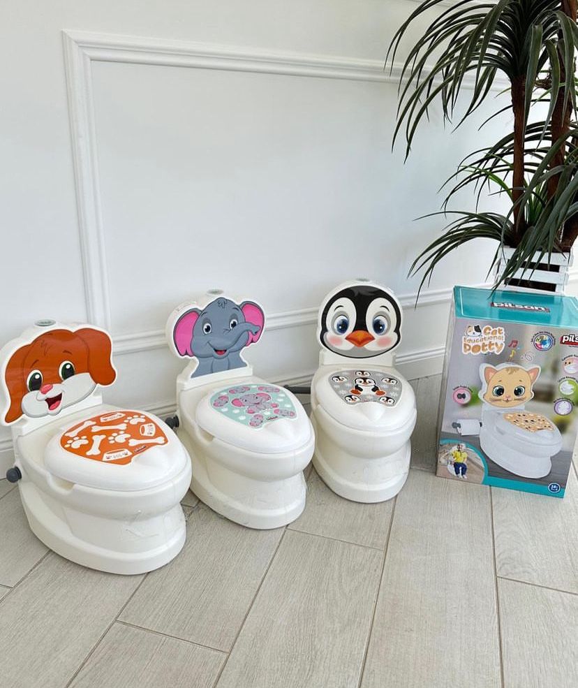 Детский горшок в форме туалета / Собачка,Котик ,Панда,Слоник,Пингвин