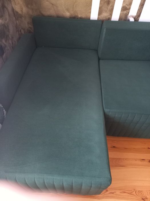 Kanapa naroznik kol ,butelkowa zieleń