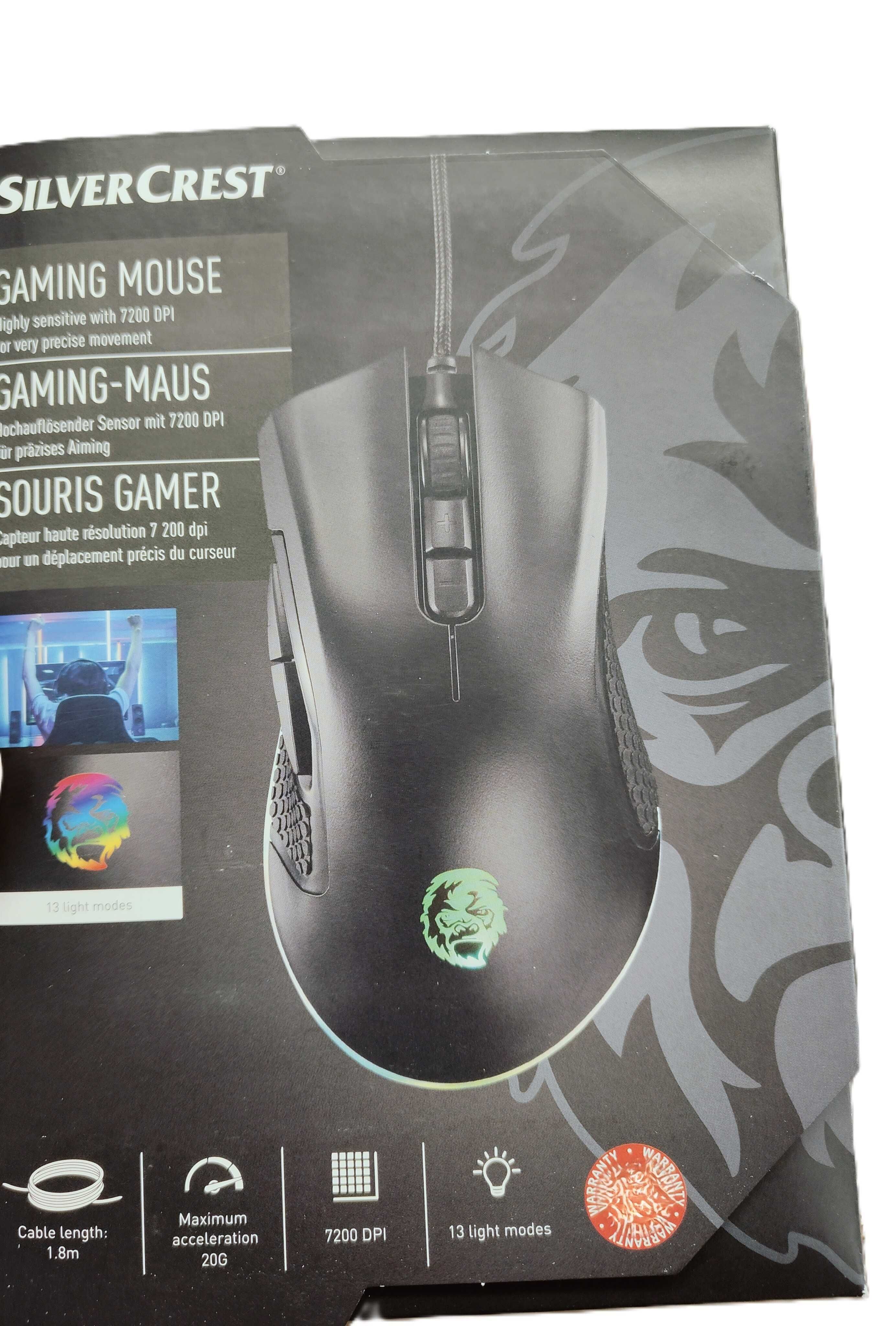 Myszka przewodowa SilverCrest sensor laserowy mysz do gier gamingowa
