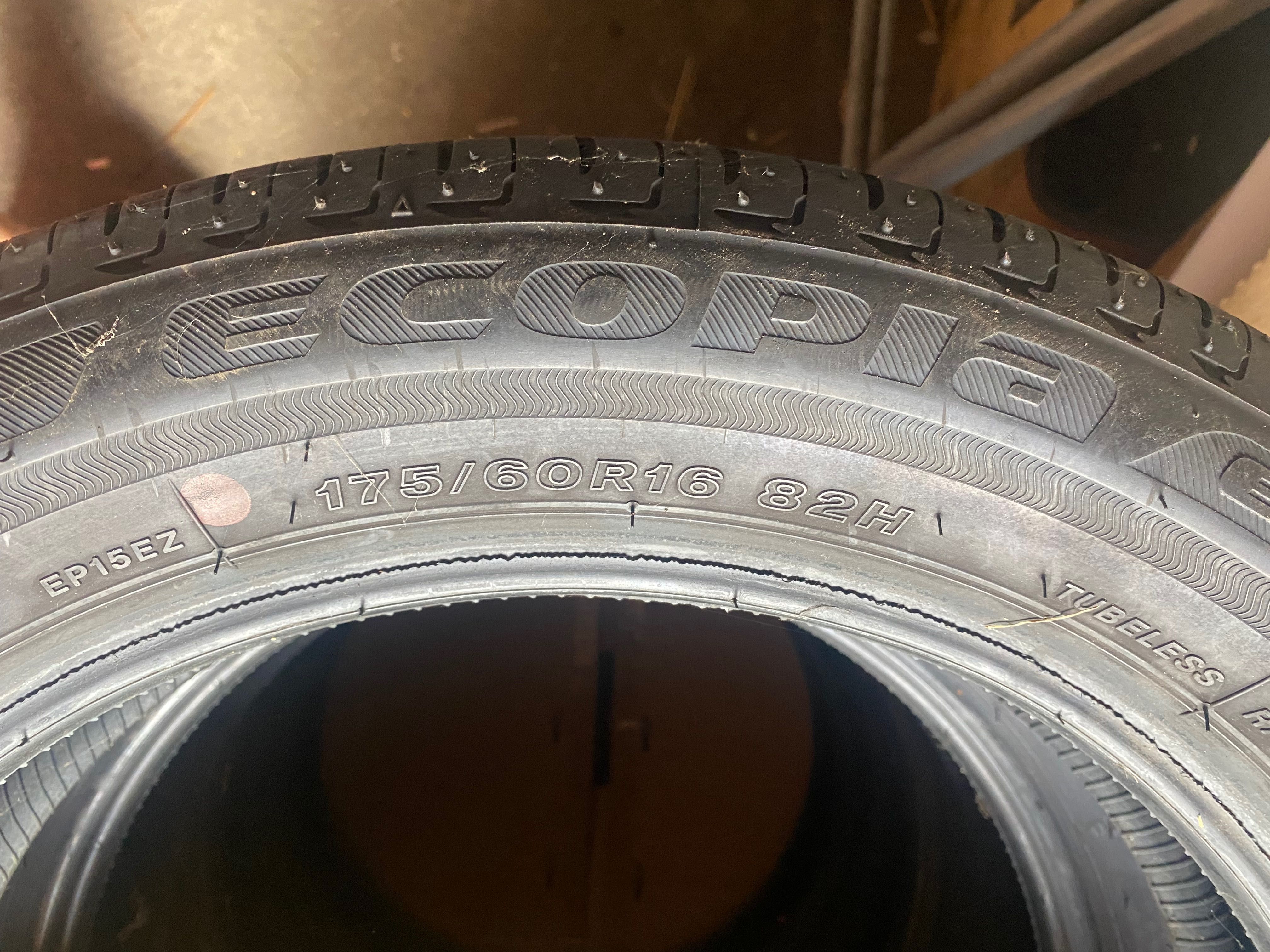 Opony letnie 175 60 R16 bdb Bridgestone Ecopia kpl. 4 szt, jak nowe