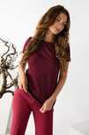 T-shirt damski bawełniany WINE TOUCH bordowy rozmiar M Edan