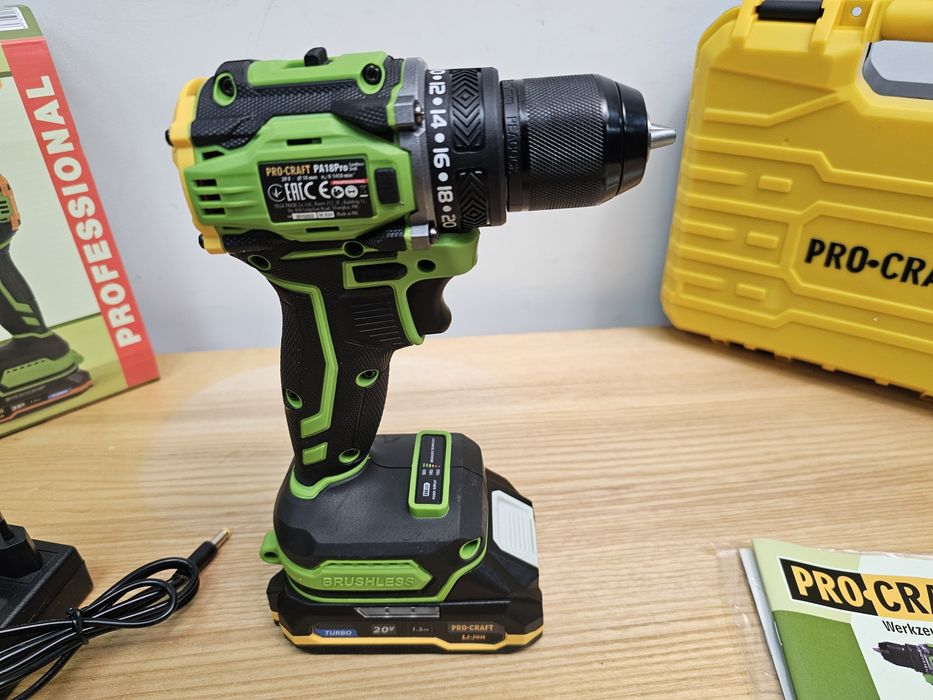 Бесщеточный Шуруповерт ProCraft PA18pro +акб 1шт+з.у +Кейс Гарантия 36