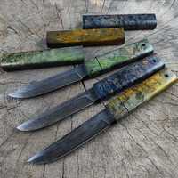 Ножи ручной работы "Финка дамаск" с деревянными ножнами
