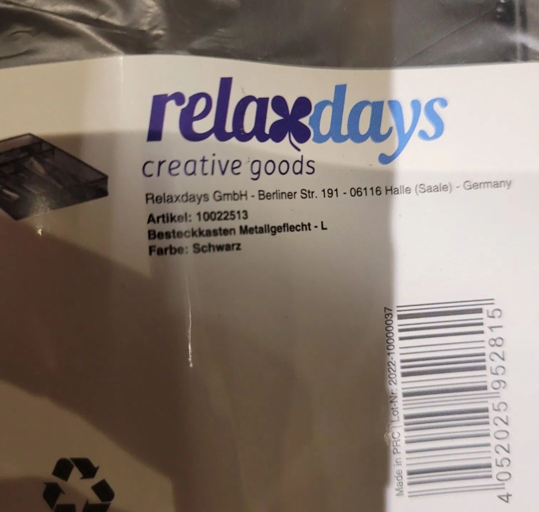Wkład pojemnik na sztućce duży Relaxdays
