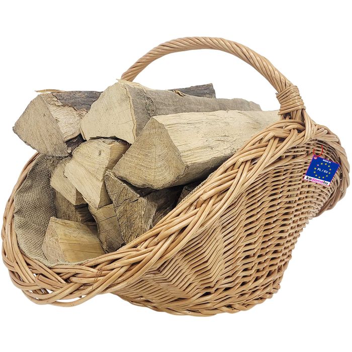 Kosz wiklinowy na drewno z jutą 69x45cm Koszyk kominkowy