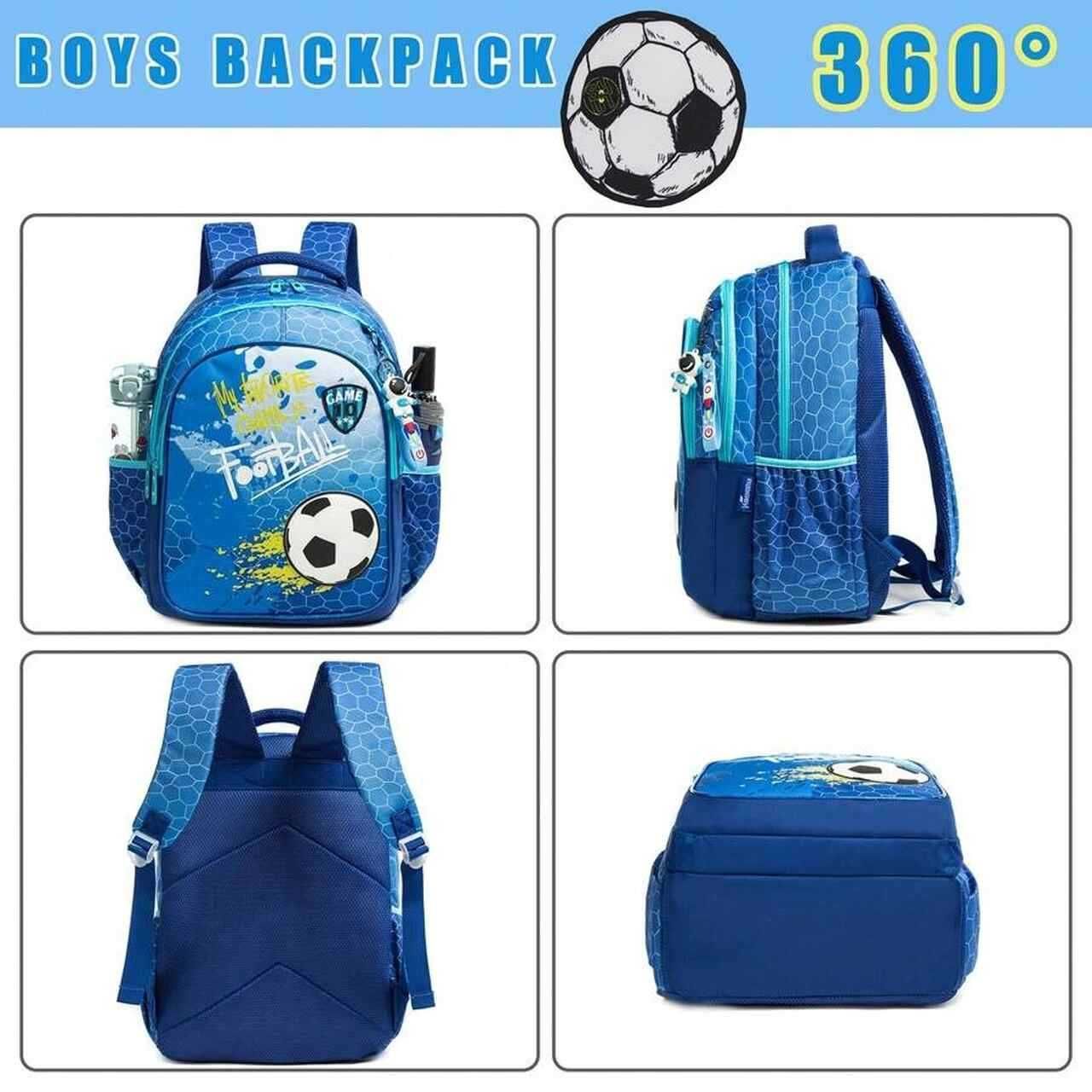 Pack Escolar futebol 3 peças Mochila Grande + Lancheira + porta lápis