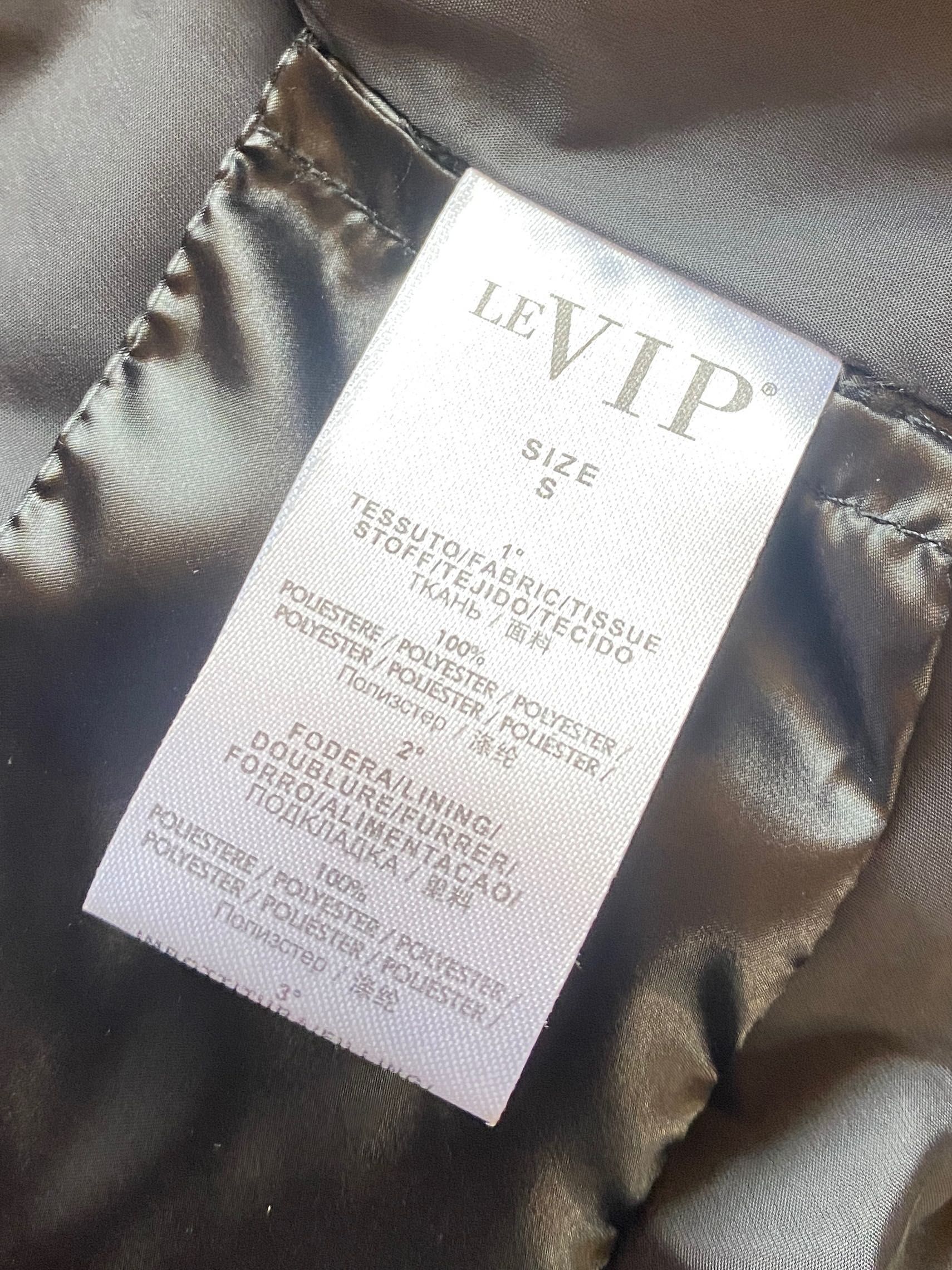 Czarna kurtka puchowa pikowana rękaw 3/4 glamour Le VIP Milano S